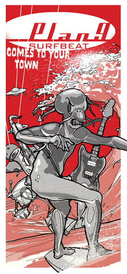 Plakat: Konzertplakat der Berliner Surfband Plan 9
